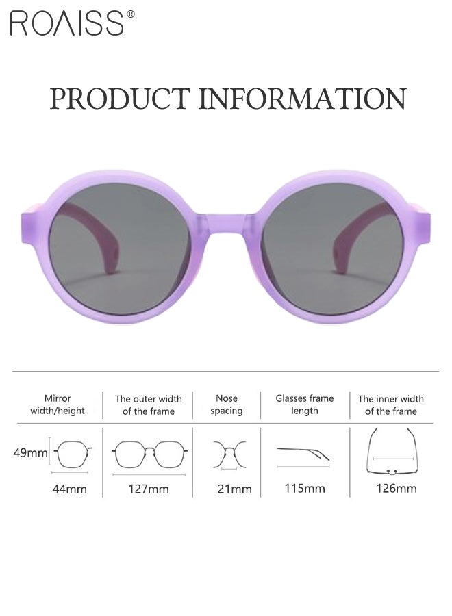 roaiss Kid 's Round Folding Polarized Sunglasses Kids, UV400 Protection Cute Outdoor Beach Holiday Sun Glasses,Outdoor Foldable Sun Shades with Small Portable Box for Boys Girls and Children Age 3-12 - Image 1